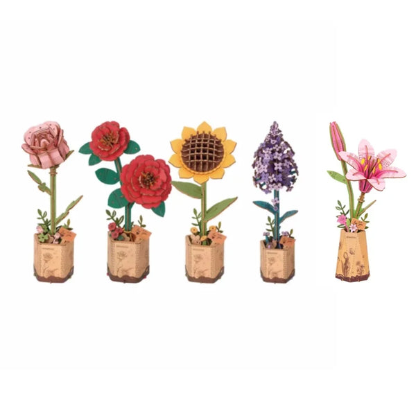 Charming 3D Wooden Flower Puzzle